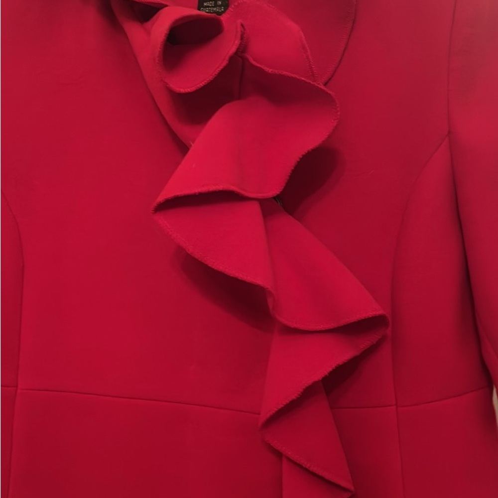 Elegant Red Ruffle Dress - Picture 3 of 5
